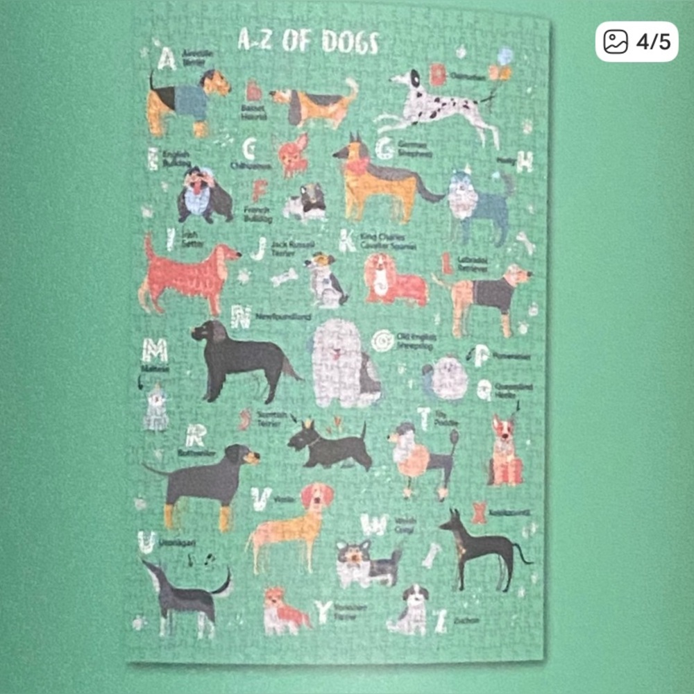 Professor Puzzle A-Z of Dogs | 1,000-Piece Jigsaw Puzzle + Poster - COMPLETE